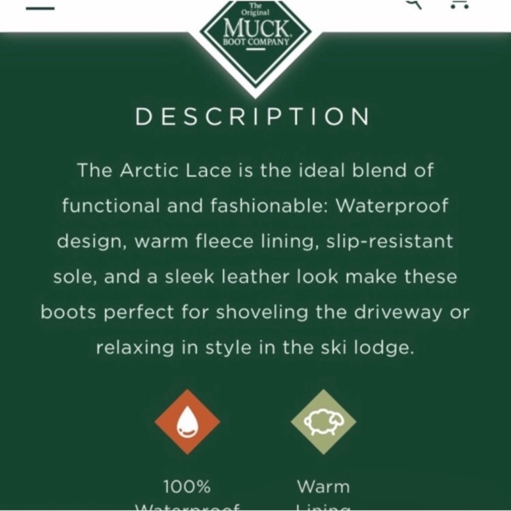 The Original Muck Boot Company Arctic Apres Lace Mid Size 5 - Picture 9 of 11